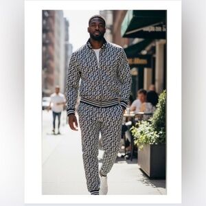 TRACKSUIT: Moderno Italy Design Black & White, Unisex. NWT